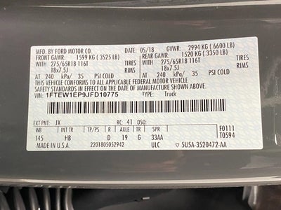 2018 Ford F-150 XLT 4WD SuperCrew 5.5' Box