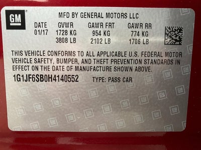 2017 Chevrolet Sonic 5dr HB Auto Premier