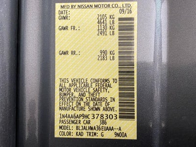 2017 Nissan Maxima Platinum 3.5L