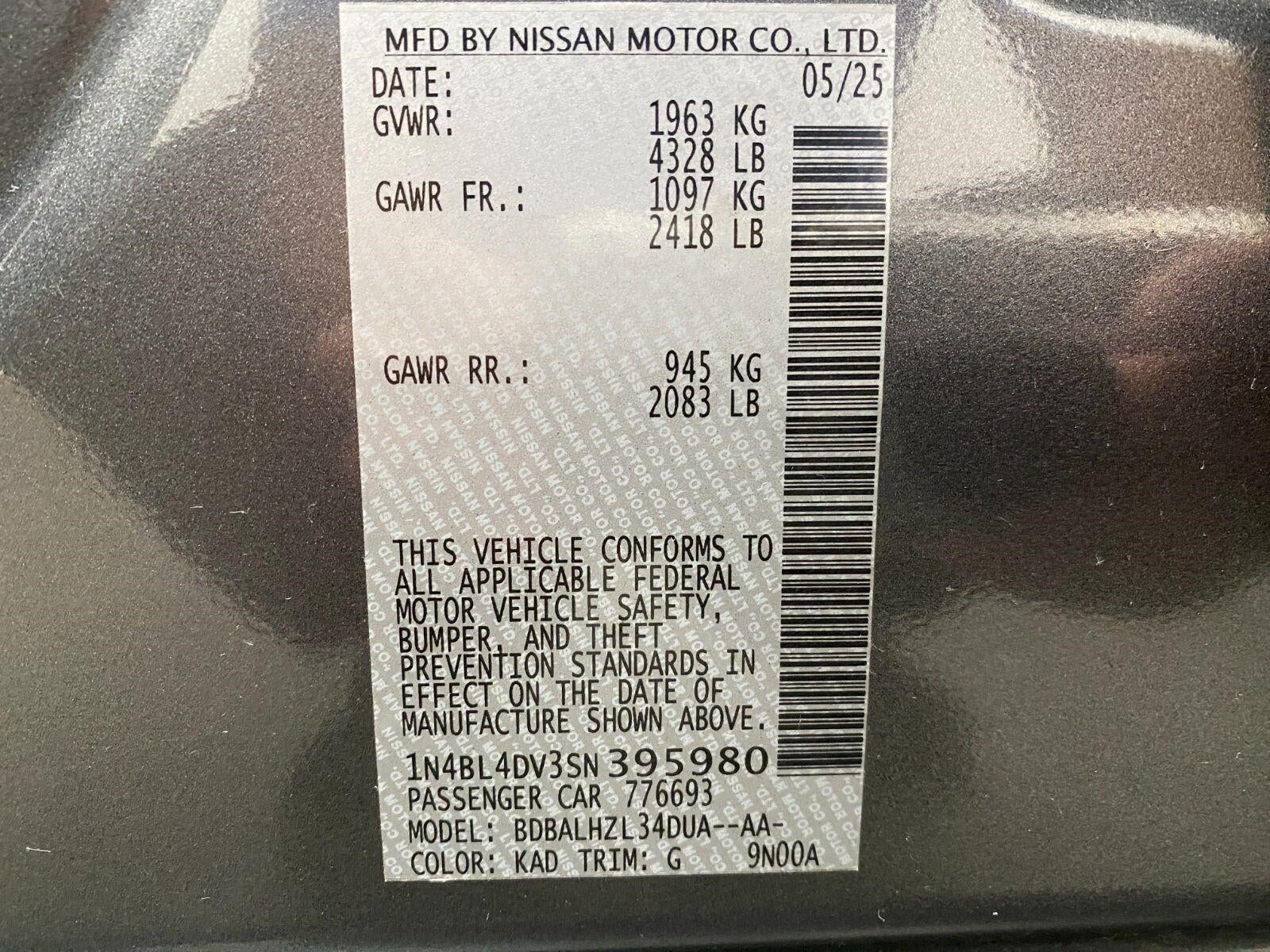 2025 Nissan Altima SV