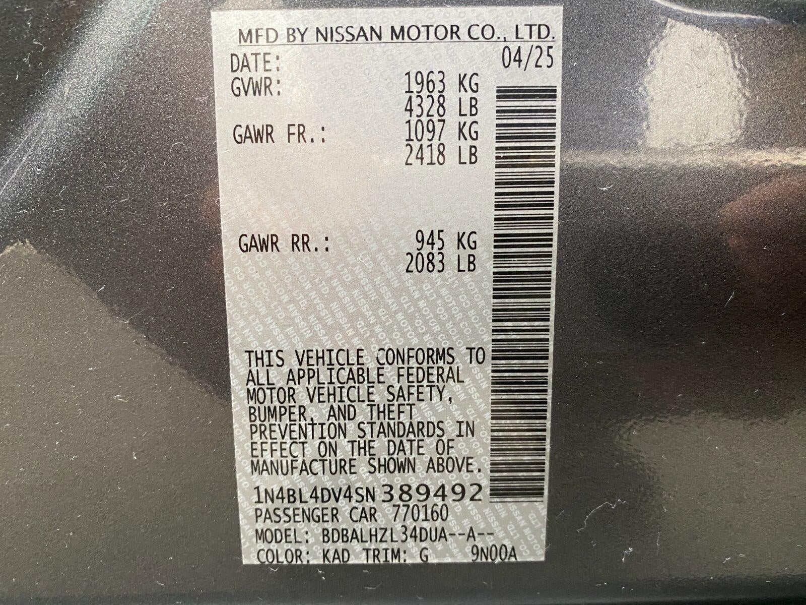 2025 Nissan Altima SV