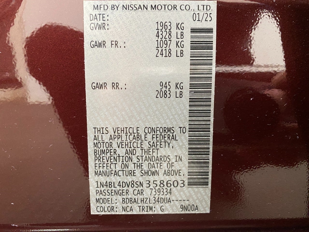 2025 Nissan Altima SV FWD
