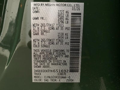 2026 Nissan Frontier Crew Cab PRO-4X®