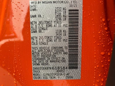 2026 Nissan Frontier Crew Cab PRO-4X®