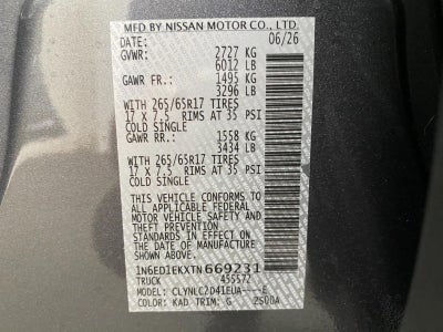 2026 Nissan Frontier Crew Cab SV