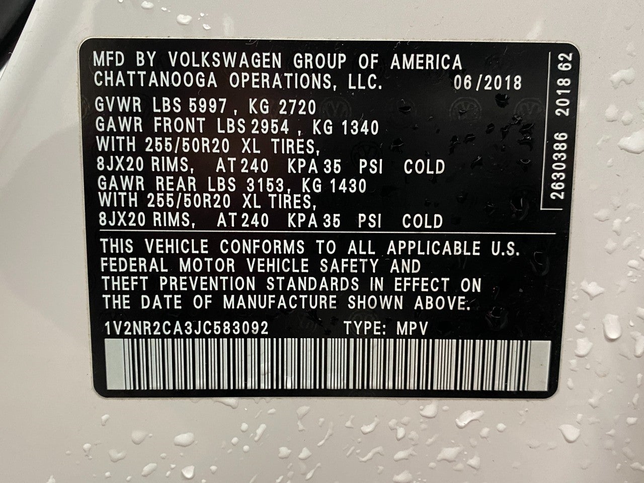 2018 Volkswagen Atlas 3.6L V6 SEL Premium 4MOTION