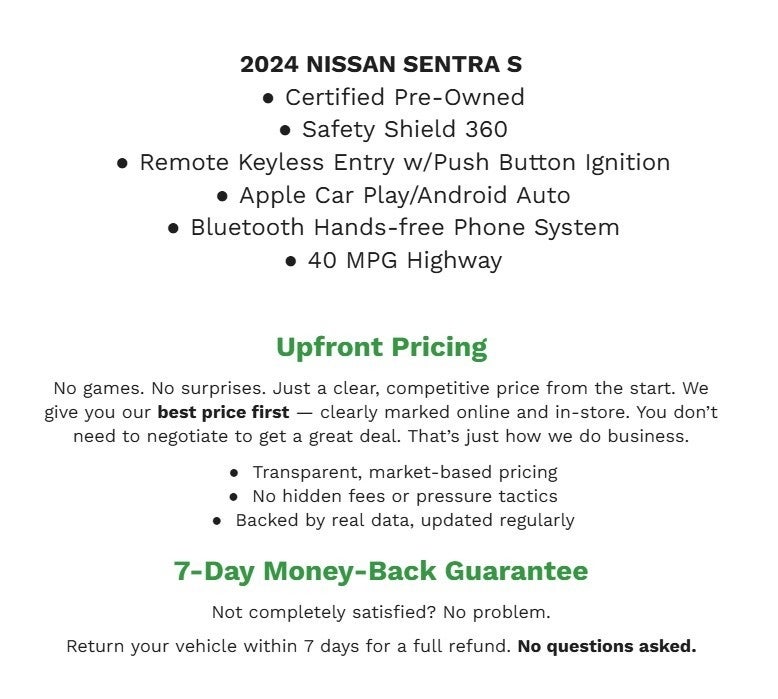 2024 Nissan Sentra S