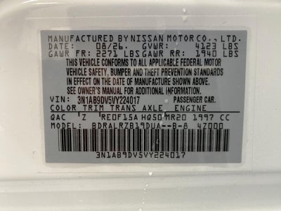 2027 Nissan Sentra SR
