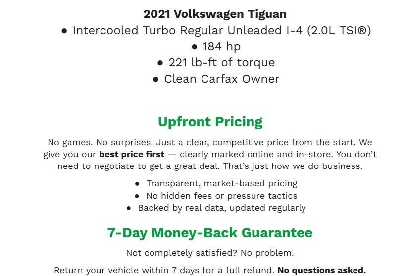 2021 Volkswagen Tiguan 2.0T SEL 4MOTION