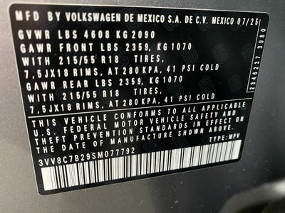 2025 Volkswagen Taos S 4MOTION