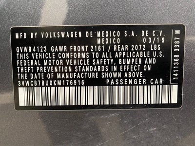 2019 Volkswagen Jetta SE Auto w/ULEV