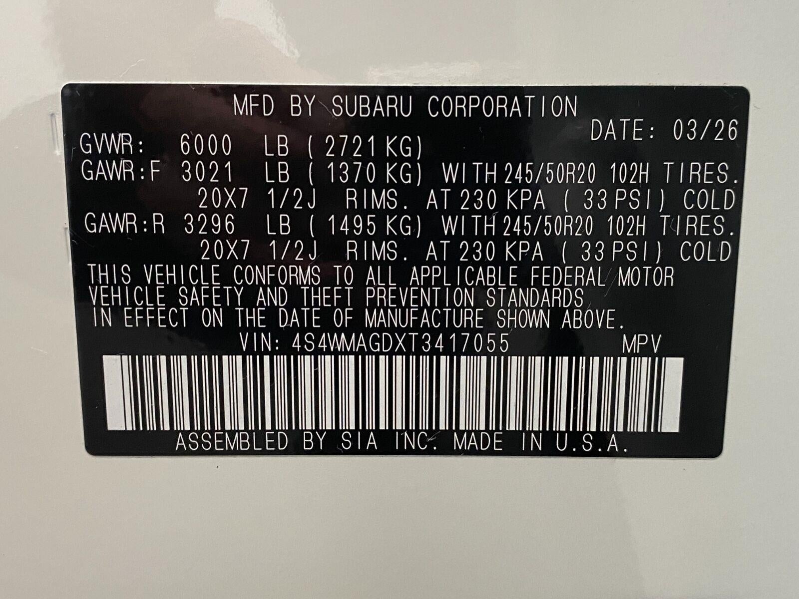 2026 Subaru Ascent Limited 7-Passenger