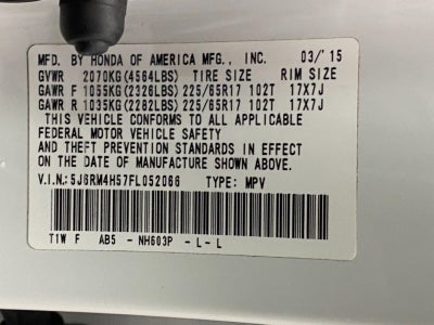 2015 Honda CR-V AWD 5dr EX