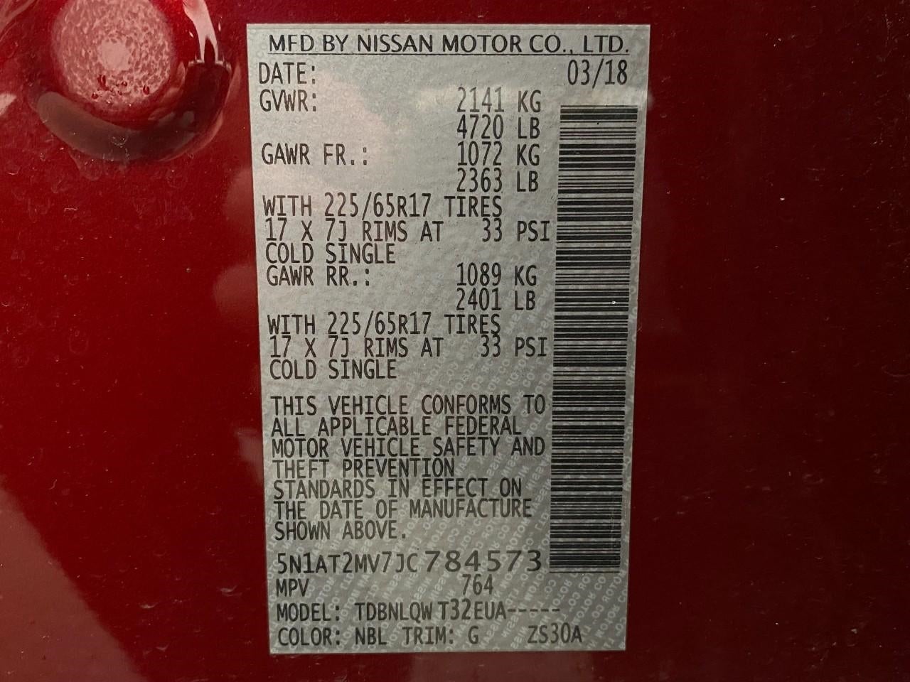 2018 Nissan Rogue AWD SV