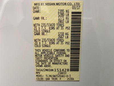 2017 Nissan Murano AWD Platinum