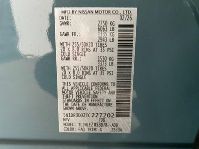 2026 Nissan Pathfinder Platinum 4WD