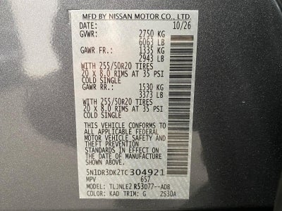 2026 Nissan Pathfinder Platinum