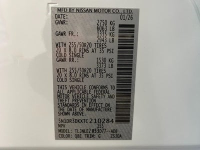 2026 Nissan Pathfinder Platinum