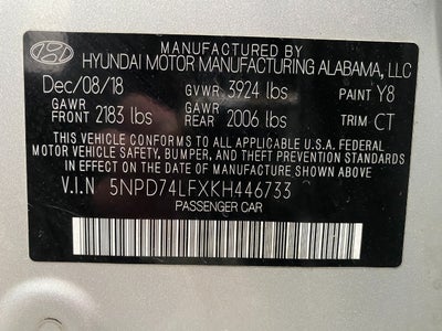 2019 Hyundai ELANTRA 4DR CAR