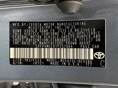 2026 Toyota Corolla SE CVT