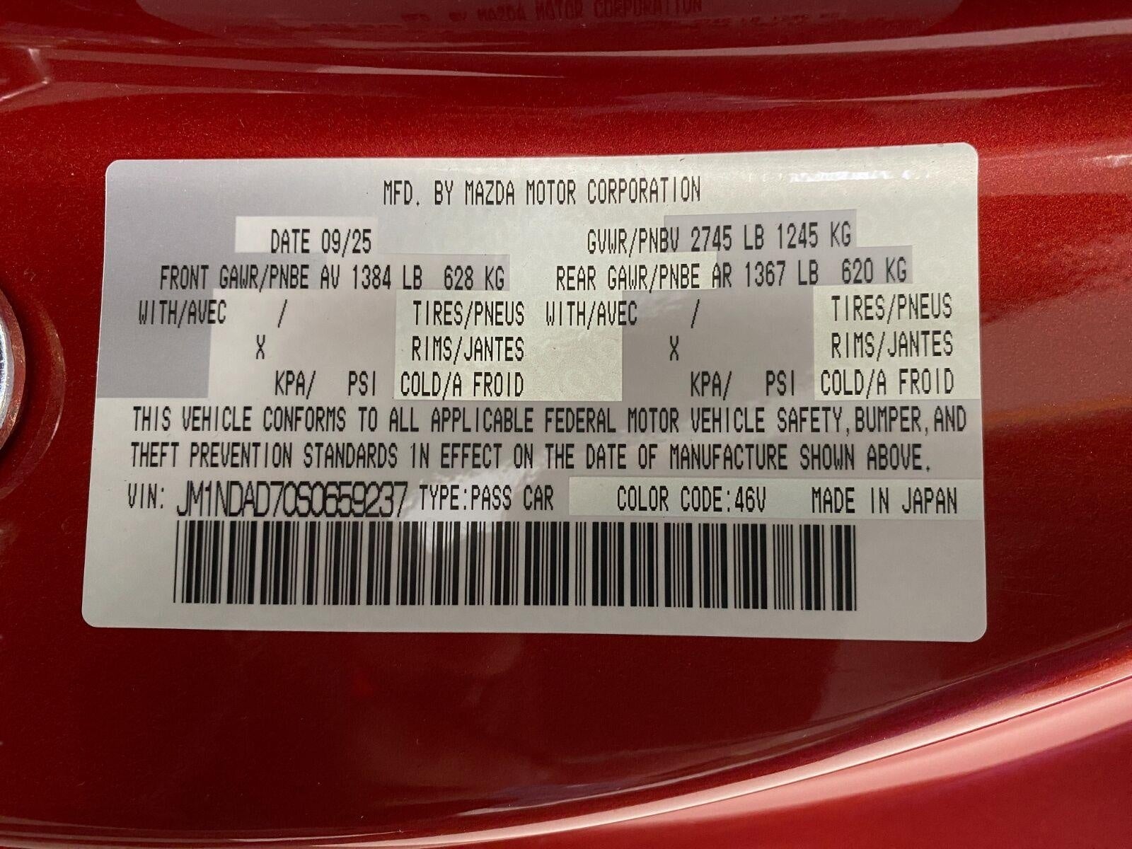 2025 Mazda Mazda MX-5 Miata Grand Touring Manual