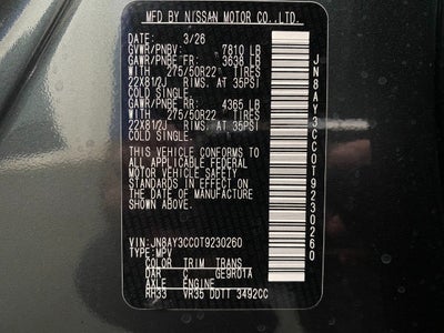 2026 Nissan Armada Platinum Reserve