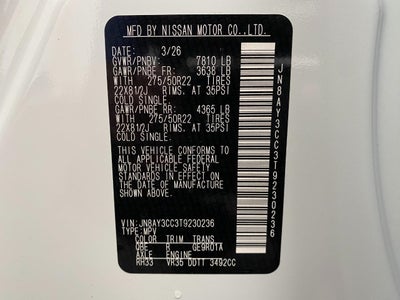 2026 Nissan Armada Platinum Reserve